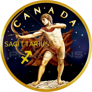 Canada 2018 5$  Maple Leaf Zodiac - Sagittarius 1oz gilded