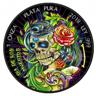 Mexico 2018 1 Onza Libertad Dia de los Muertos II 1oz Ruthenium plated