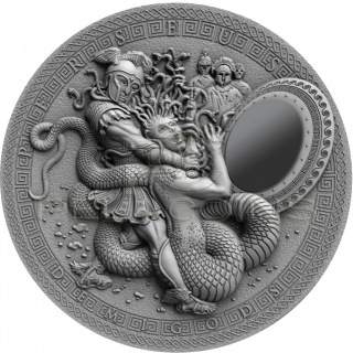 Niue Island 2019 2$ Demigods Perseus - Crystalline Silicon 2oz Silver Coin