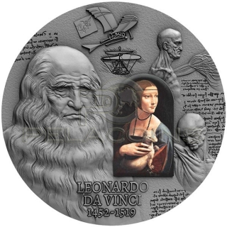 Cameroon 2019 2000 Francs 500th Anniversary of Leonardo Da Vinci\'s Death 2 oz