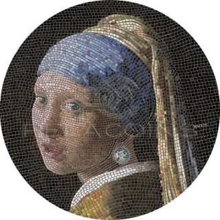 Palau 2019 20$ GIRL PEARL EARRING Vermeer Great Micromosaic Passion 3oz