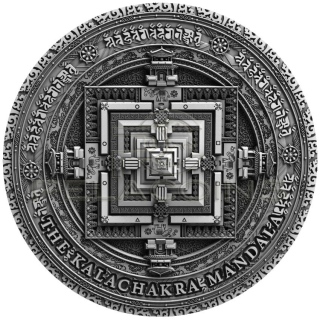 Niue Island 2019 5$ Ancient Calendars - Mandala Kalachakra 2oz