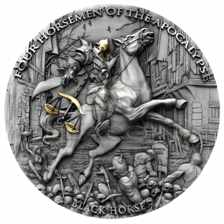 Niue Island 2020 5$ BLACK HORSE - Four Horsemen of the Apocalypse 2oz