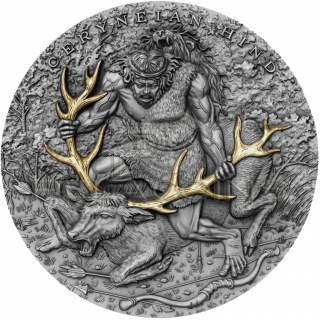 Niue Island 2020 5$ CERYNEIAN HIND - TWELVE LABOURS OF HERCULES 2oz