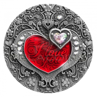 Niue Island 2020 2$ I LOVE YOU Heart 2oz