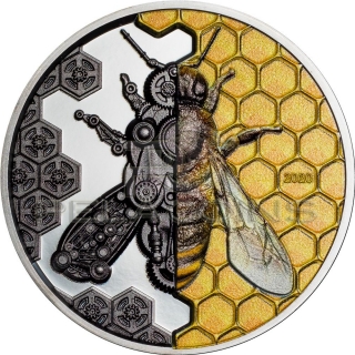 Mongolia 2020 2000 Togrog Clockwork Evolution - Mechanical Bee 3oz