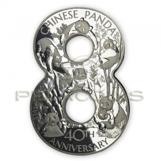Fiji 2022 5$ LUCKY EIGHT CHINESE PANDA 40th Anniversary Silver Coin