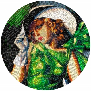 Palau 2021 20$ YOUNG GIRL IN GREEN Tamara de Lempicka Great Micromosaic Passion 3oz