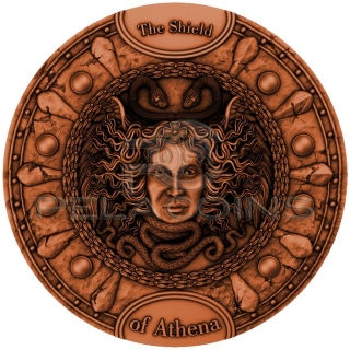 Niue 2022 5$ SHIELD OF ATHENA - Ag copper plating 2oz