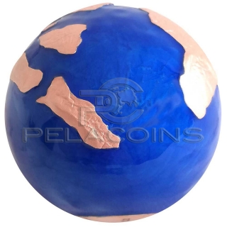 Barbados 2022 5$ PANGEA - BLUE MARBLE Spherical Rose Gold 3oz