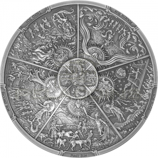 Palau 2021 20$ Ages of Man - Aztec Five Suns 3oz