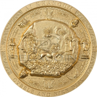 Cook Islands 2021 20$ Archeology & Symbolism - Bactrian Cybele Disk gilded 3oz