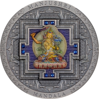 Mongolia 2024 2000 Togrog MANJUSHRI MANDALA Archeology Symbolism color 3oz