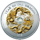 Fiji 2012 10$ Lunar Year of the Dragon with Pearl