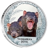 Tuvalu 2012 $1 Endangered and Extinct - Tasmanian Devil