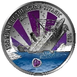 Fiji 2012 20$ Heart of the Ocean Titanic Ultra High Relief + Amethyst 2oz