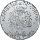 Congo 2013 5000 Francs CFA African Lion 4oz