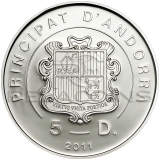 Andora 2011 5 Dinar Beatyfikacja Jana Pawła II + Hologram