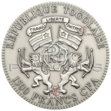 Togo 2013 1500 Francs - Year of the Snake with Amber 2oz