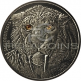 Burkina Faso 2013 1000 Francs Smilodon - Saber Toothed Tiger - Real eye effect