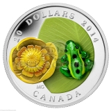 Kanada 2014 $20 Murano Venetian Glass Frog on Water Lily