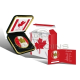 Canada 2014 5$  Maple Leaf Gold Flag 1 Oz Silver Coin