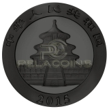 China 2015 10 Yuan Burning Panda 1oz Black Ruthenium - Gold Plated