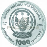 Rwanda 2015 1000 Francs - Year of the Goat 3oz - TWO LAYER AGATE