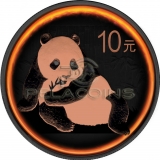 China 2015 10 Yean Eclipse of the Sun - Panda 1oz Black Ruthenium - Rose Gold Plated