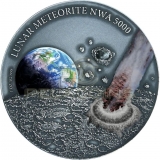 Niue Island 2015 1$ Lunar Moon Meteorite The Rock NWA 5000
