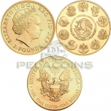 USA, Mexico, United Kingdom 2015 Ounce of Art Rembrandt 3-coin Set Silver Gold Plated Gilded Colored