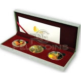 USA, Mexico, United Kingdom 2015 Ounce of Art Rembrandt 3-coin Set Silver Gold Plated Gilded Colored