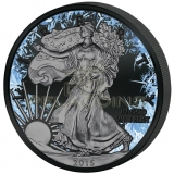 USA 2016 1$ Deep Frozen Walking Liberty Eagle 1oz Ruthenium and Platinum plated