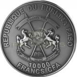 Burkina Faso 2015 10.000 Francs Mammoth Family - Real Eyes Prehistoric 1KG