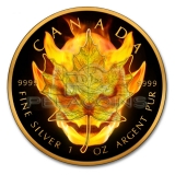 Kanada 2016 5$ Maple Leaf Burning Devil 1oz Black Ruthenium color