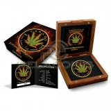 Canada 2016 5$ Maple Leaf - Burning Marihuana - Sativa 1oz Black Ruthenium and 24kt Gold Plated