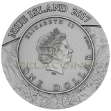 Niue Island 2017 1$ Gosses Bluff Crater with Henbury Meteorite 1oz