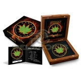 Canada 2017 5$ Maple Leaf - Burning Marihuana - Indica 1oz Black Ruthenium and 24kt Gold Plated