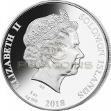 Salomon Islands 2018 25$ HM BARK ENDEAVOUR 250th Anniversary - Mother of Pearl 5oz