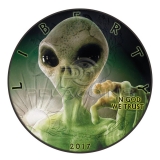 USA 2017 1$ Liberty Eagle - Alien Glow in the Dark Black Ruthenium 1oz