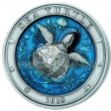 Barbados 2018 5$ Underwater World - Sea Turtle 3oz