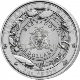 Barbados 2018 5$ Underwater World - Sea Turtle 3oz