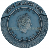 Niue Island 2018 1$ Meteorite Crater - Pingualuit 1oz