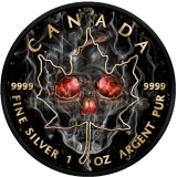 Canada 2018 5$ Maple Leaf - Smoked Skull Black Ruthenium and 24kt Gold Plated