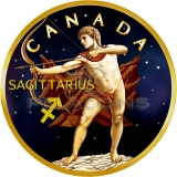 Canada 2018 5$  Maple Leaf Zodiac - Sagittarius 1oz gilded