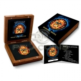 Canada 2018 5$ Burning Skull Maple Leaf 1oz Ruthenium plated