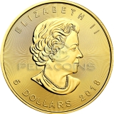 Canada 2018 5$ Maple Leaf Zodiac - Aquarius 1oz gilded