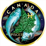 Canada 2018 5$ Maple Leaf Zodiac - Pisces 1oz gilded