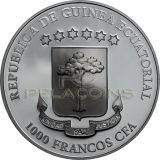 Equatorial Guinea 2019 1000 Francs LUNA SANGRE Blood Moon Crystal Skull 1oz