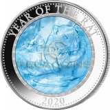 Cook Islands 2020 25$ Mother of Pearl - RAT Lunar Year 5oz
